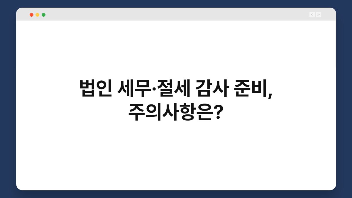 법인 세무·절세 감사 준비, 주의사항은? 1