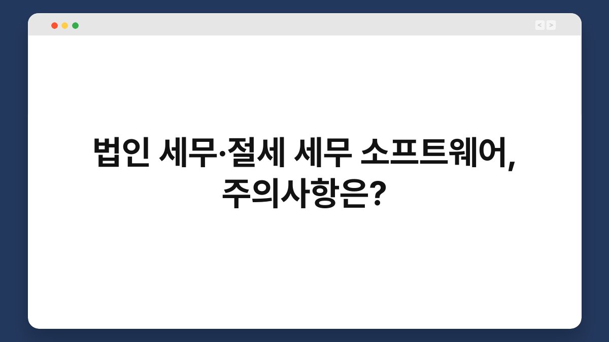 법인 세무·절세 세무 소프트웨어, 주의사항은? 1