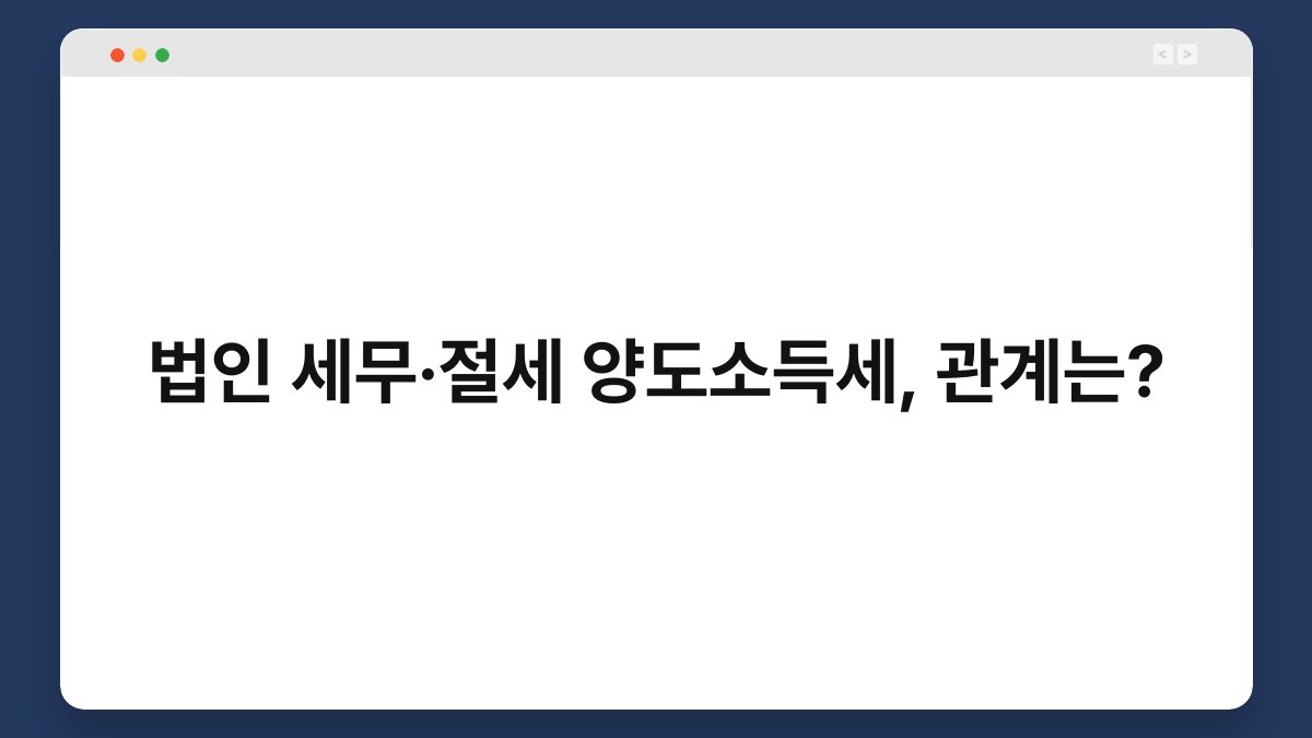 법인 세무·절세 양도소득세, 관계는? 1