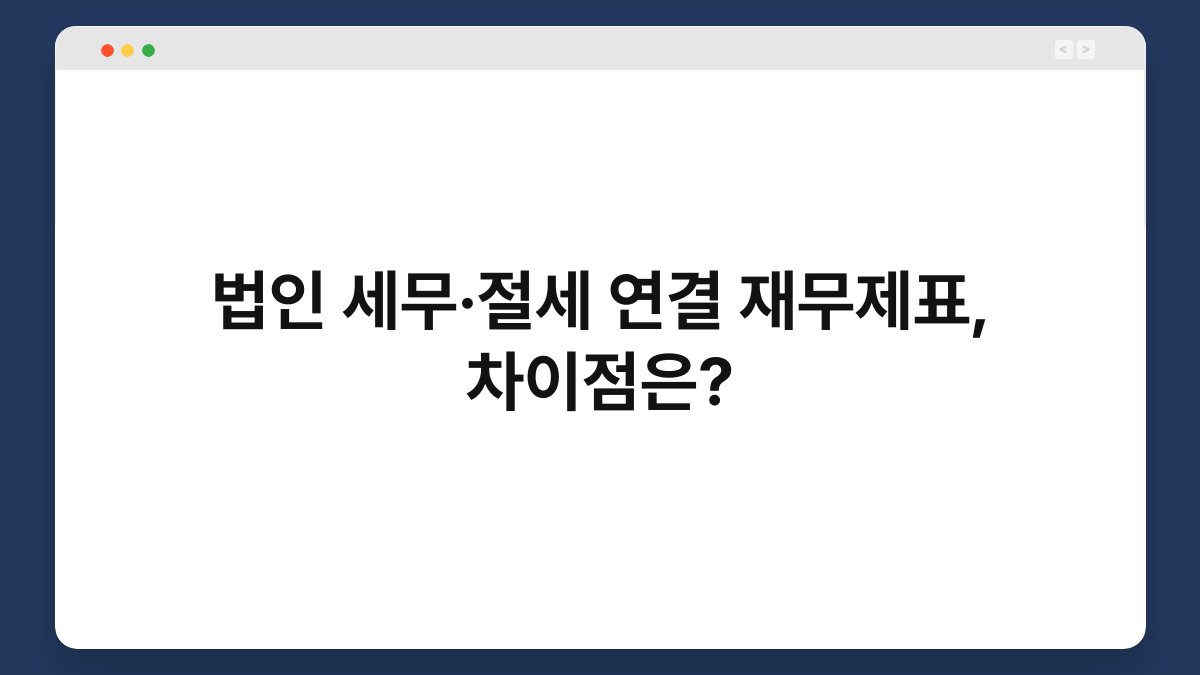 법인 세무·절세 연결 재무제표, 차이점은? 1