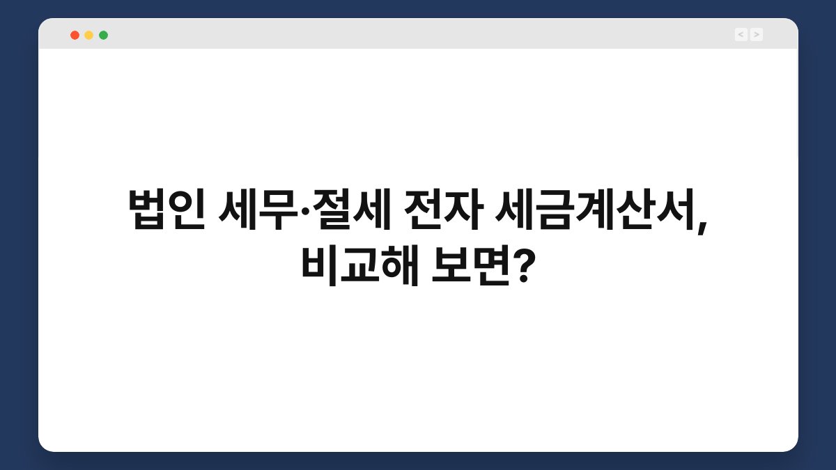 법인 세무·절세 전자 세금계산서, 비교해 보면? 1