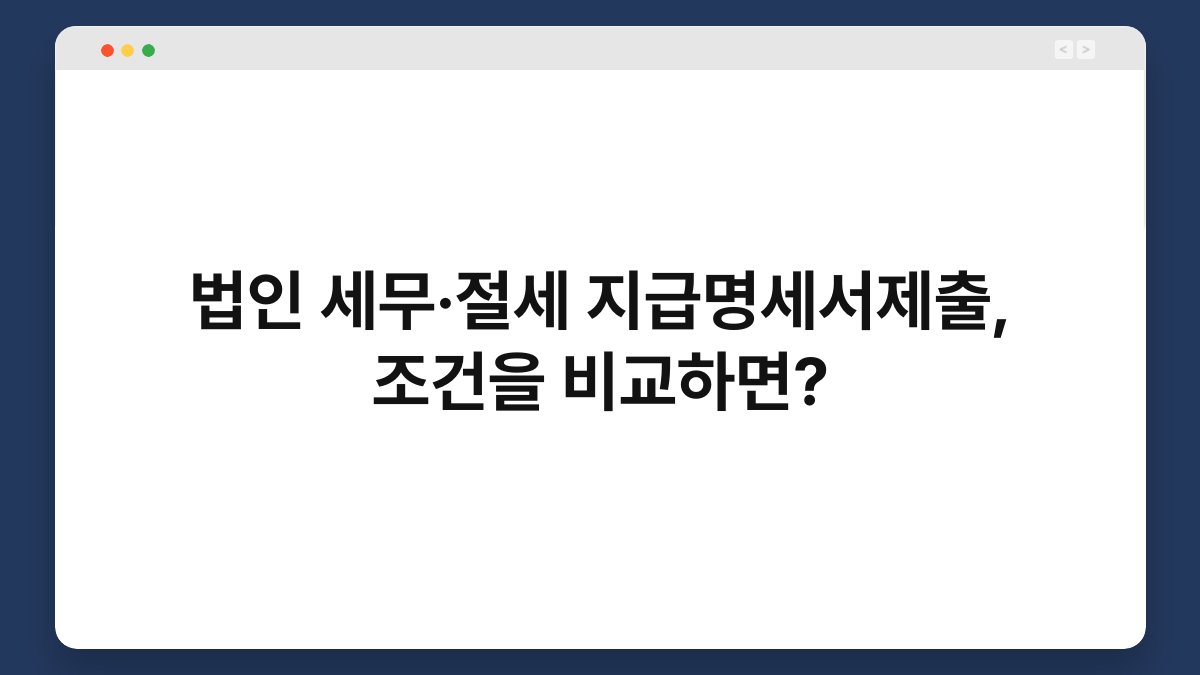 법인 세무·절세 지급명세서제출, 조건을 비교하면? 1