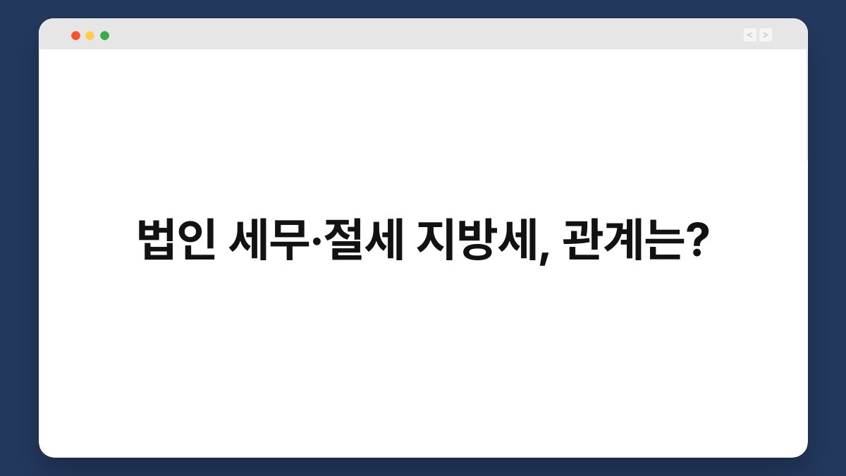 법인 세무·절세 지방세, 관계는? 1