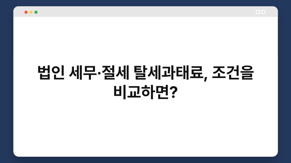 법인 세무·절세 탈세과태료, 조건을 비교하면? 1