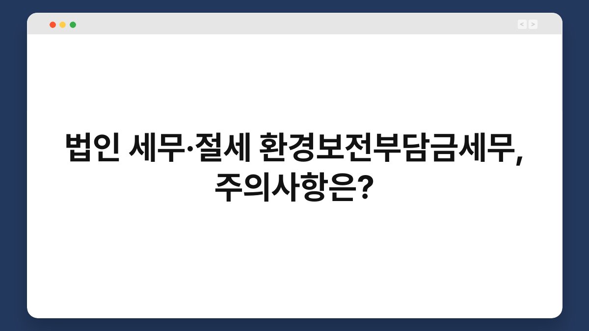 법인 세무·절세 환경보전부담금세무, 주의사항은? 1