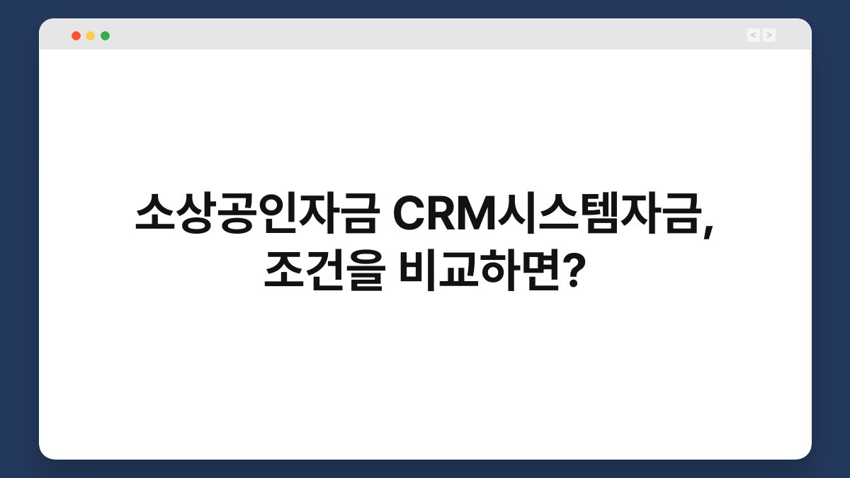 소상공인자금 CRM시스템자금, 조건을 비교하면? 1