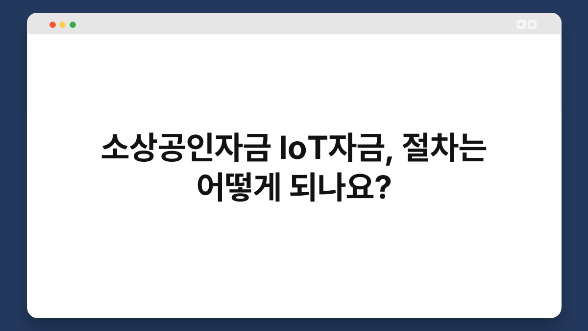 소상공인자금 IoT자금, 절차는 어떻게 되나요? 1