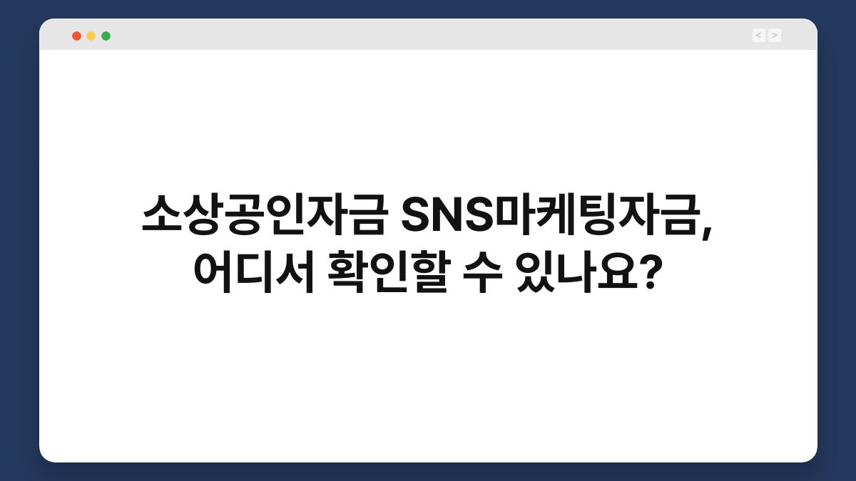소상공인자금 SNS마케팅자금, 어디서 확인할 수 있나요? 1
