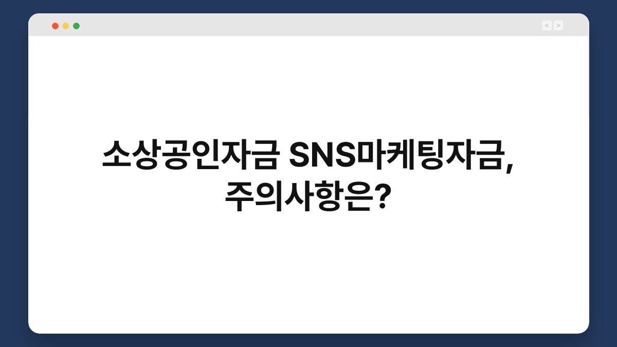 소상공인자금 SNS마케팅자금, 주의사항은? 1