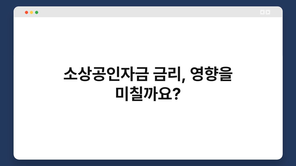 소상공인자금 금리, 영향을 미칠까요? 1