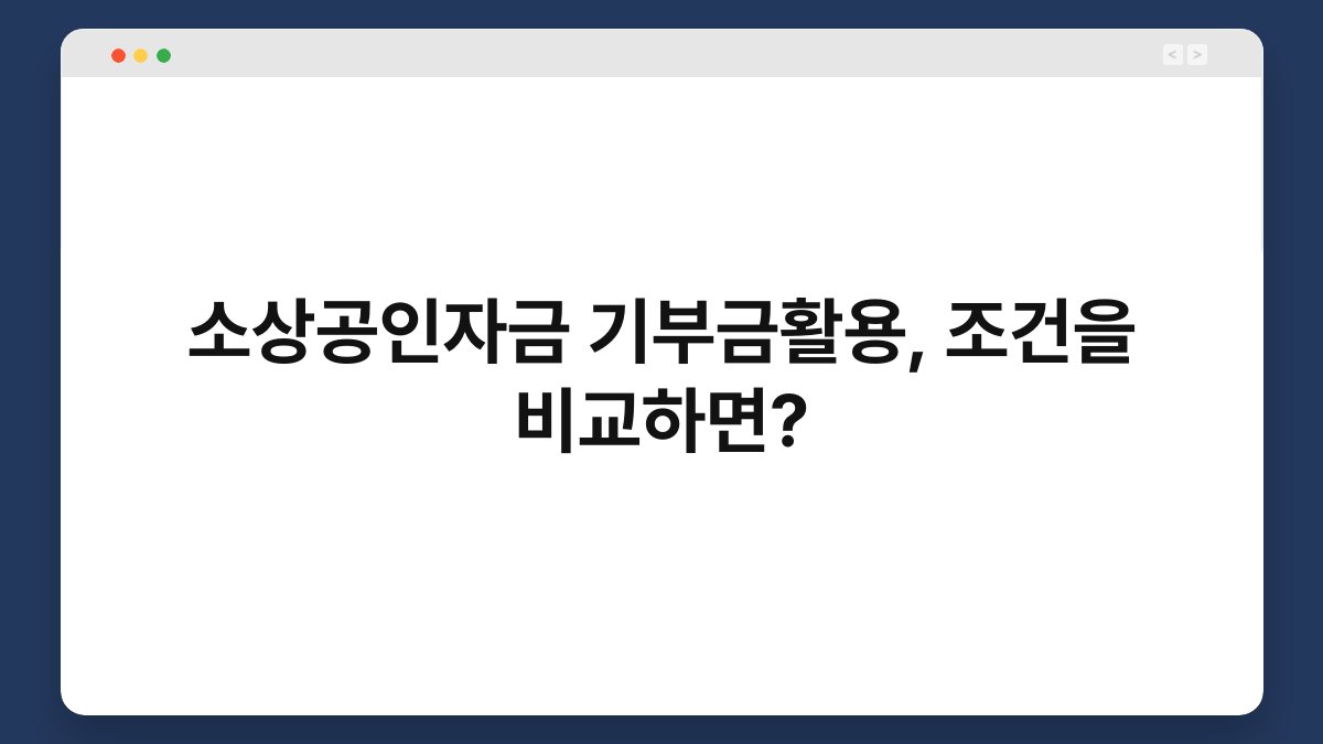 소상공인자금 기부금활용, 조건을 비교하면? 1