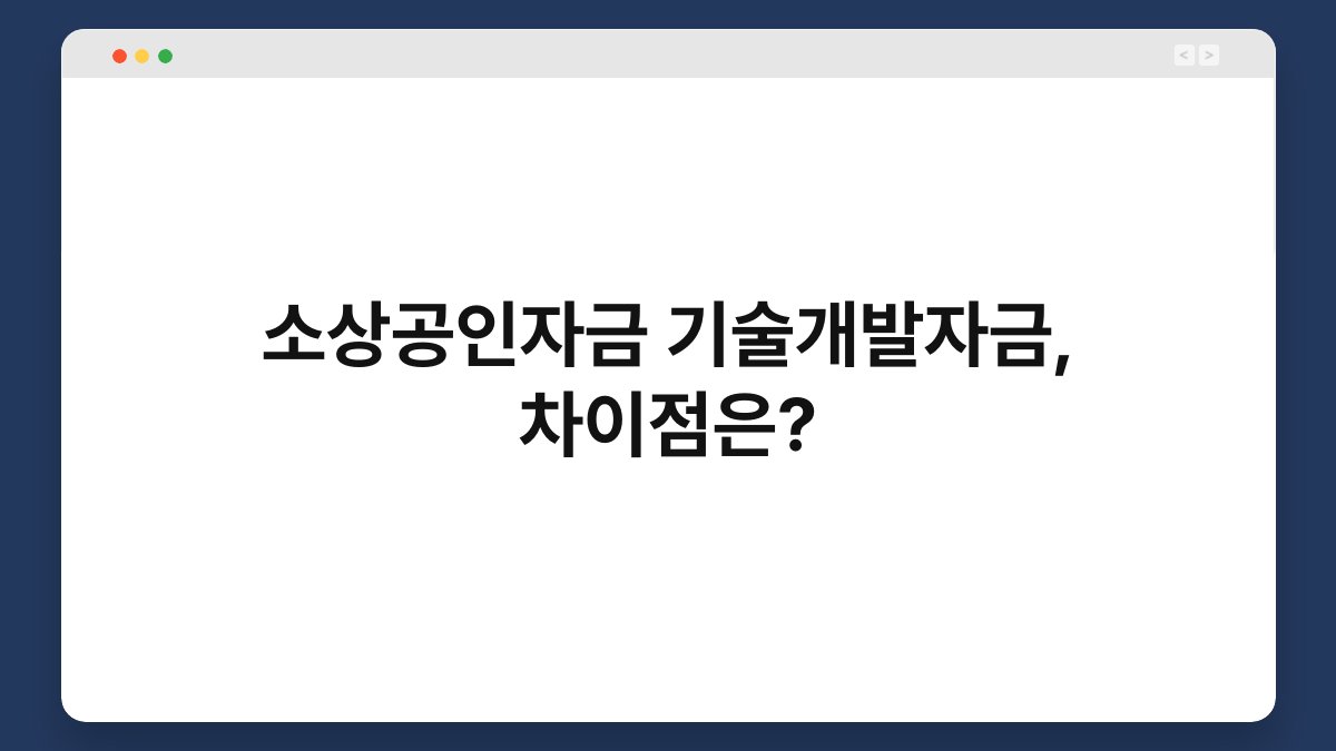 소상공인자금 기술개발자금, 차이점은? 1
