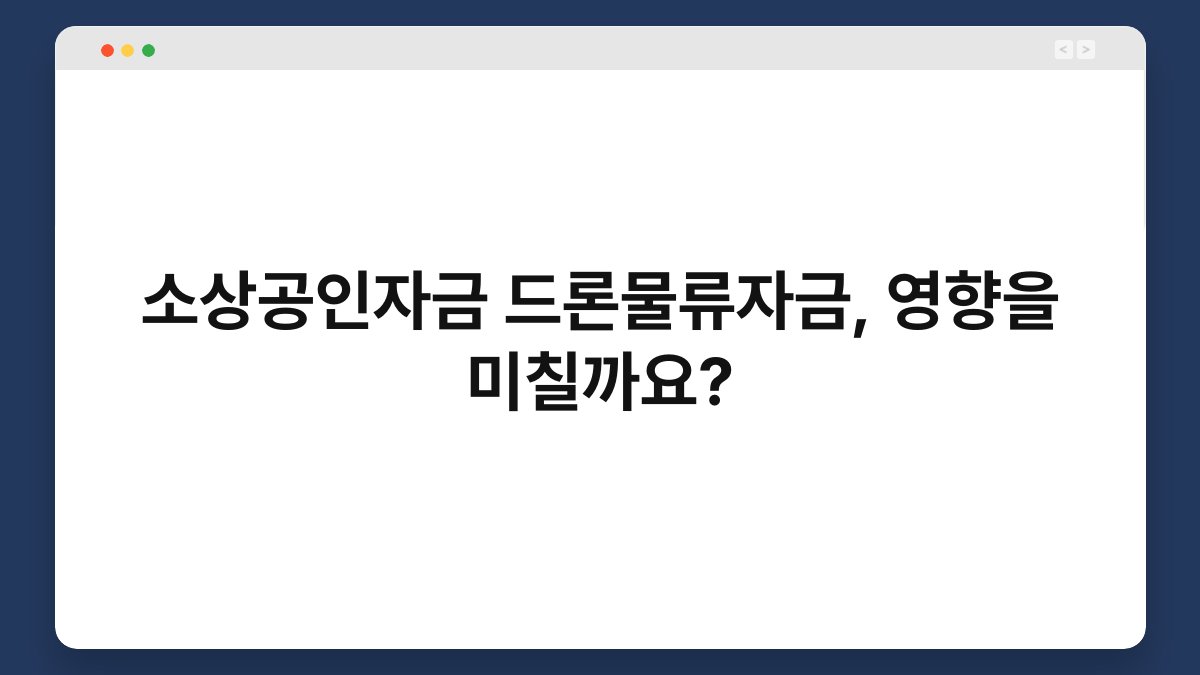 소상공인자금 드론물류자금, 영향을 미칠까요? 1