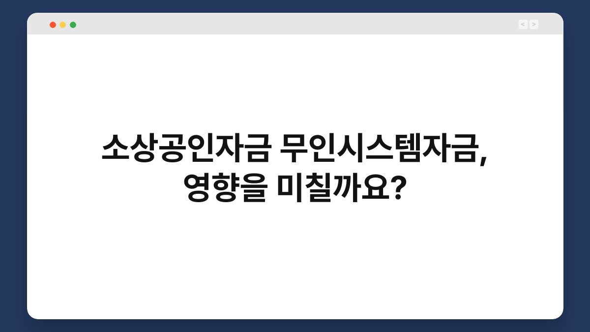 소상공인자금 무인시스템자금, 영향을 미칠까요? 1