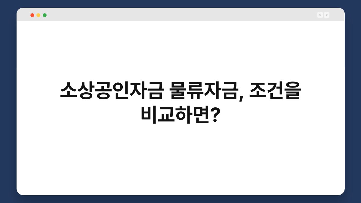 소상공인자금 물류자금, 조건을 비교하면? 1