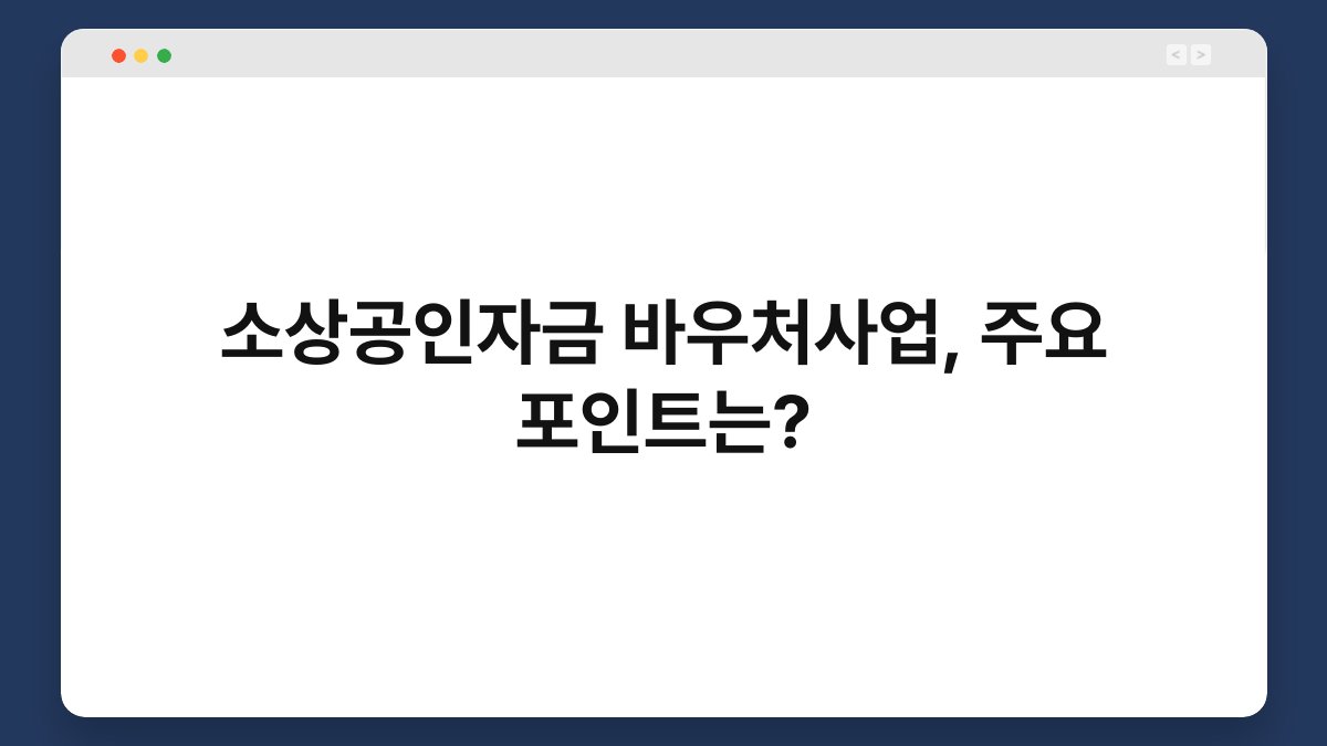 소상공인자금 바우처사업, 주요 포인트는? 1