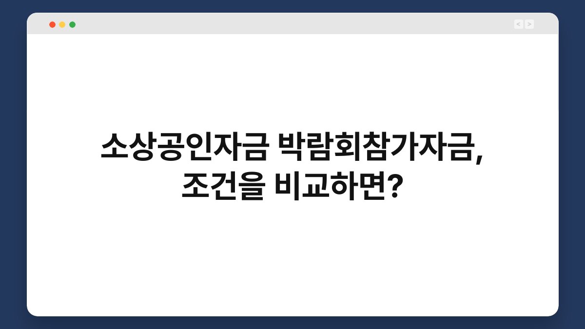 소상공인자금 박람회참가자금, 조건을 비교하면? 1
