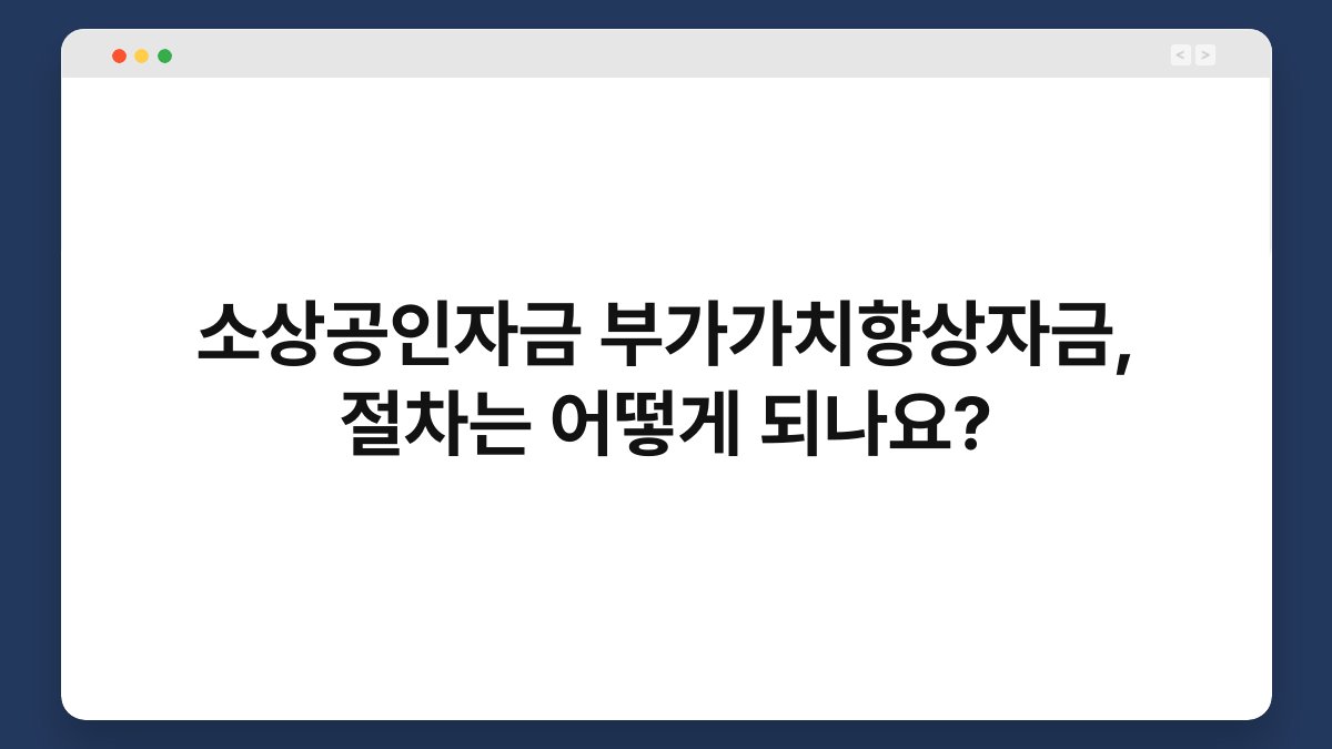 소상공인자금 부가가치향상자금, 절차는 어떻게 되나요? 1