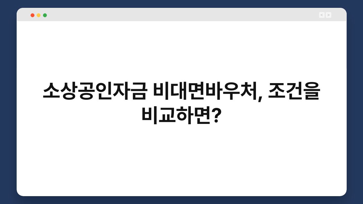 소상공인자금 비대면바우처, 조건을 비교하면? 1