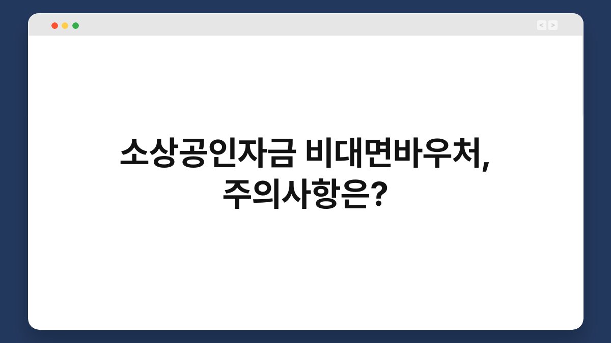소상공인자금 비대면바우처, 주의사항은? 1