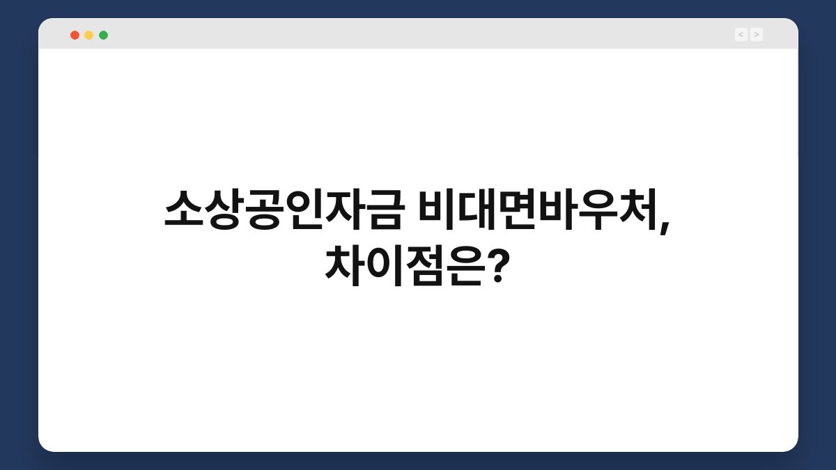 소상공인자금 비대면바우처, 차이점은? 1