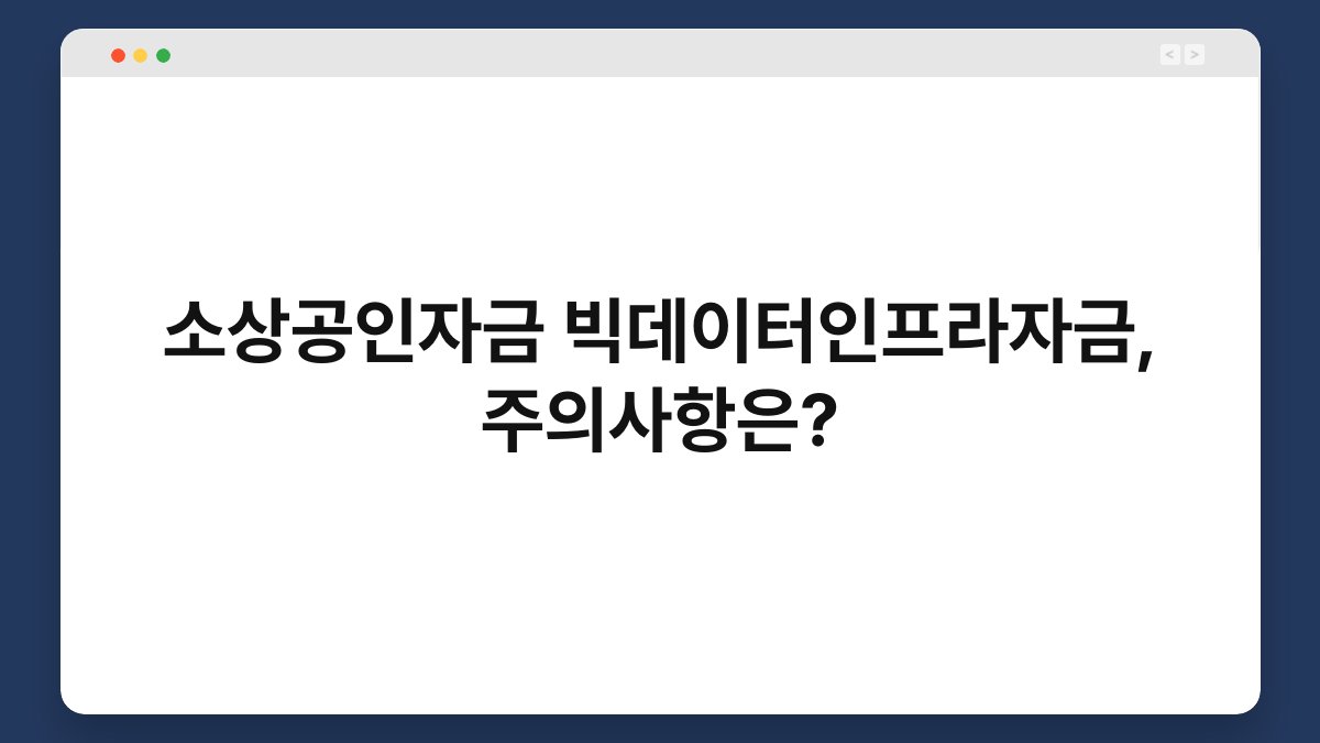 소상공인자금 빅데이터인프라자금, 주의사항은? 1