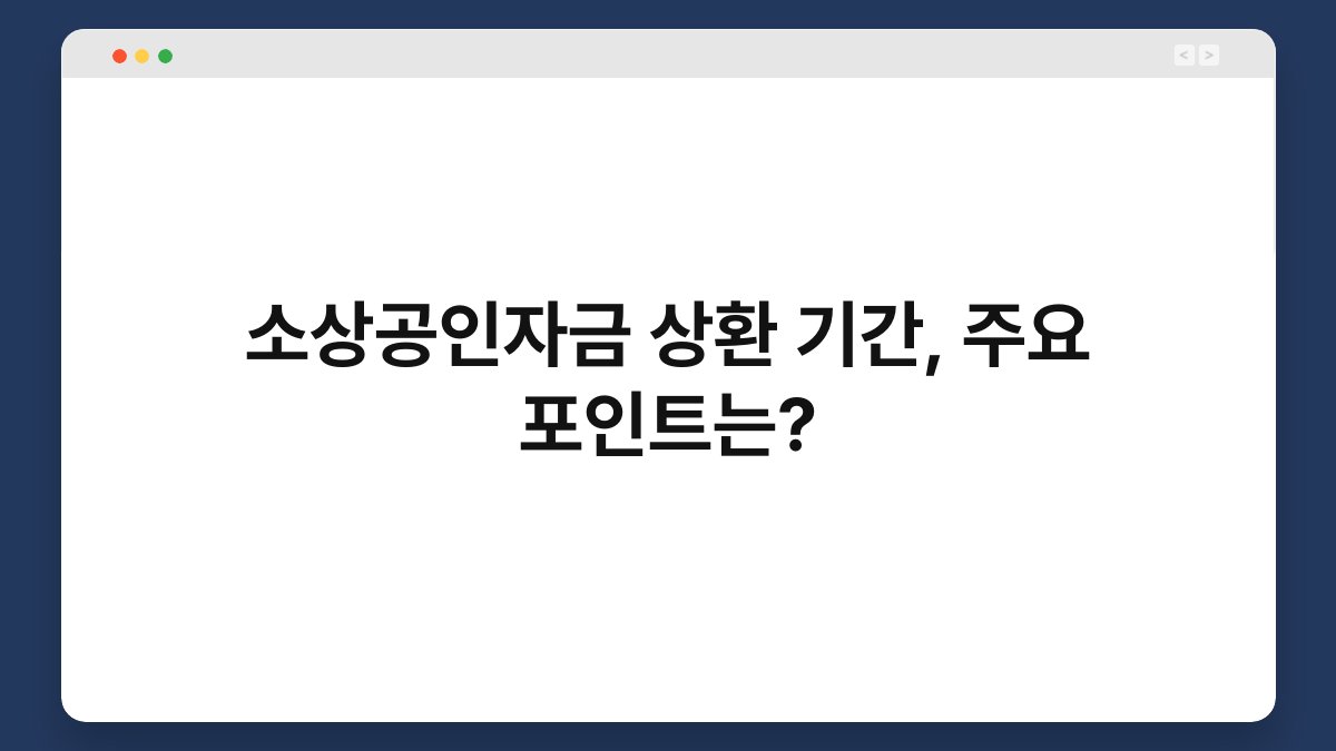 소상공인자금 상환 기간, 주요 포인트는? 1