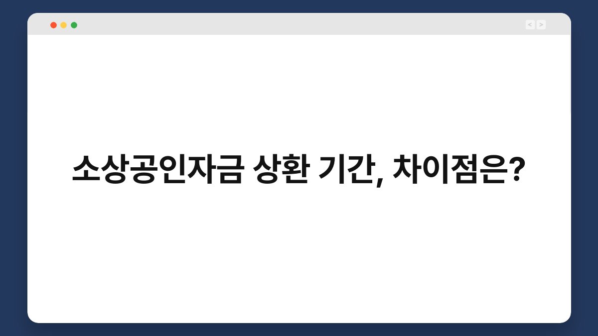 소상공인자금 상환 기간, 차이점은? 1