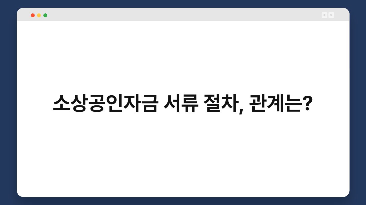 소상공인자금 서류 절차, 관계는? 1