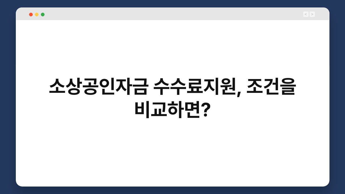 소상공인자금 수수료지원, 조건을 비교하면? 1