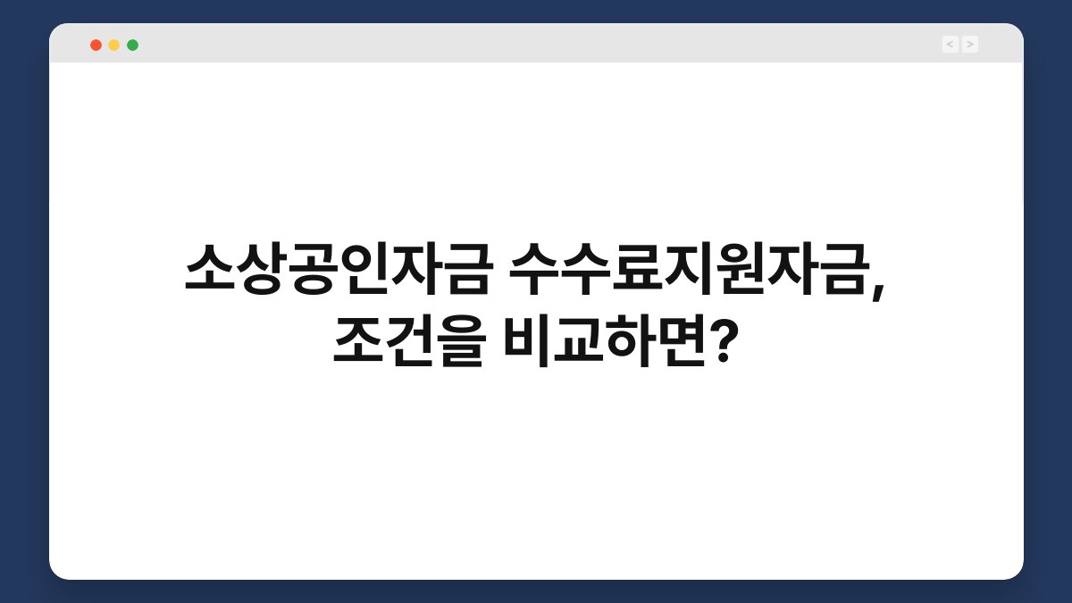 소상공인자금 수수료지원자금, 조건을 비교하면? 1