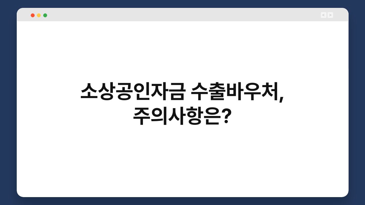 소상공인자금 수출바우처, 주의사항은? 1