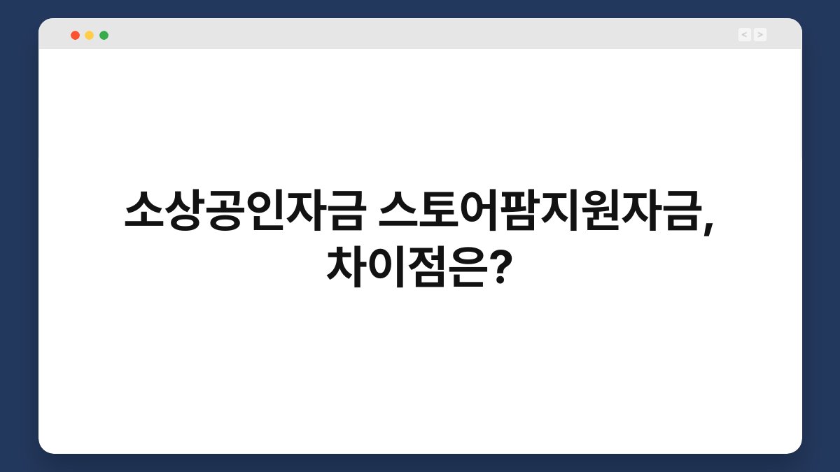소상공인자금 스토어팜지원자금, 차이점은? 1