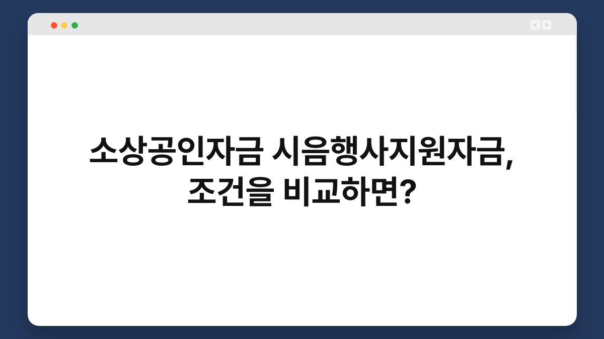 소상공인자금 시음행사지원자금, 조건을 비교하면? 1