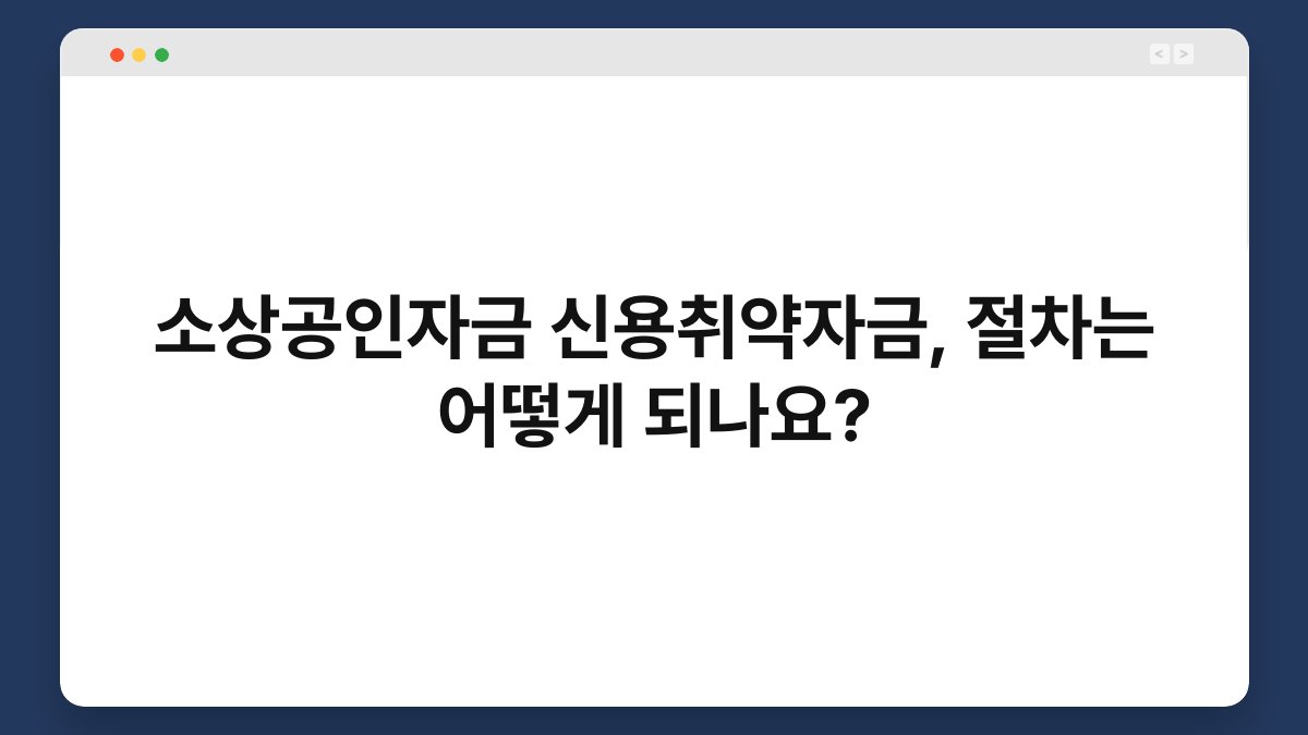 소상공인자금 신용취약자금, 절차는 어떻게 되나요? 1
