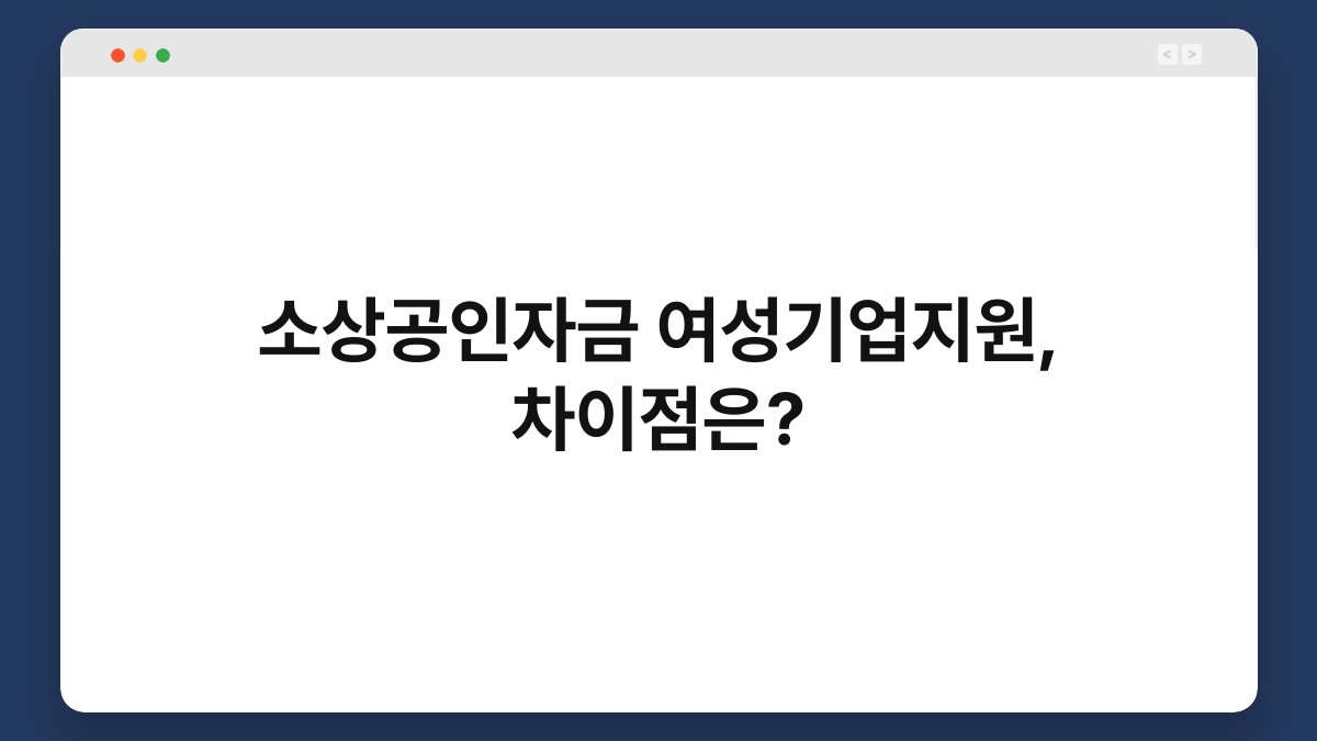 소상공인자금 여성기업지원, 차이점은? 1