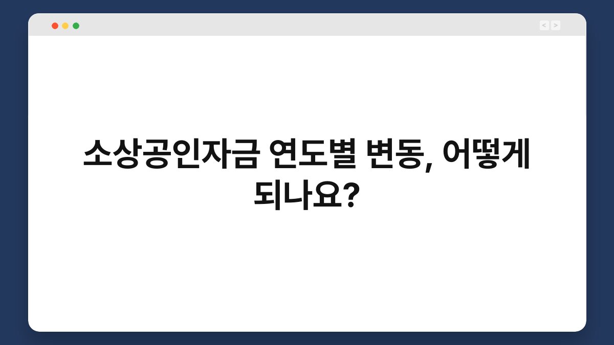 소상공인자금 연도별 변동, 어떻게 되나요? 1