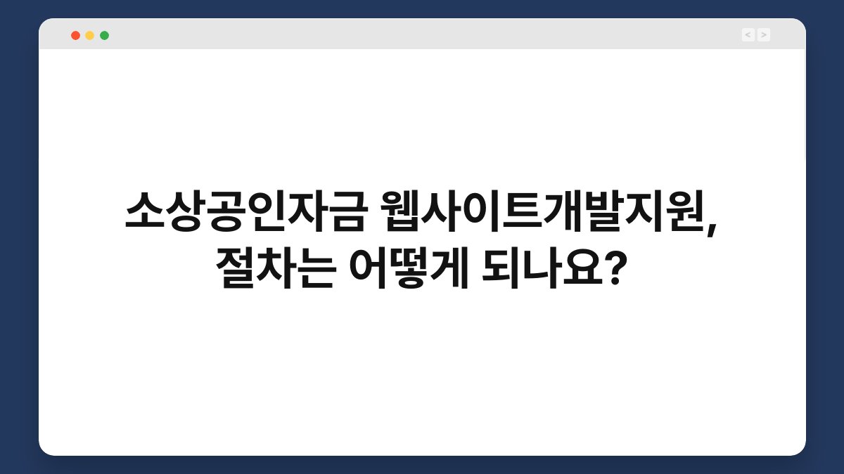 소상공인자금 웹사이트개발지원, 절차는 어떻게 되나요? 1