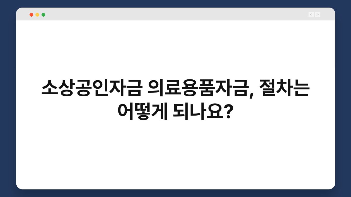 소상공인자금 의료용품자금, 절차는 어떻게 되나요? 1