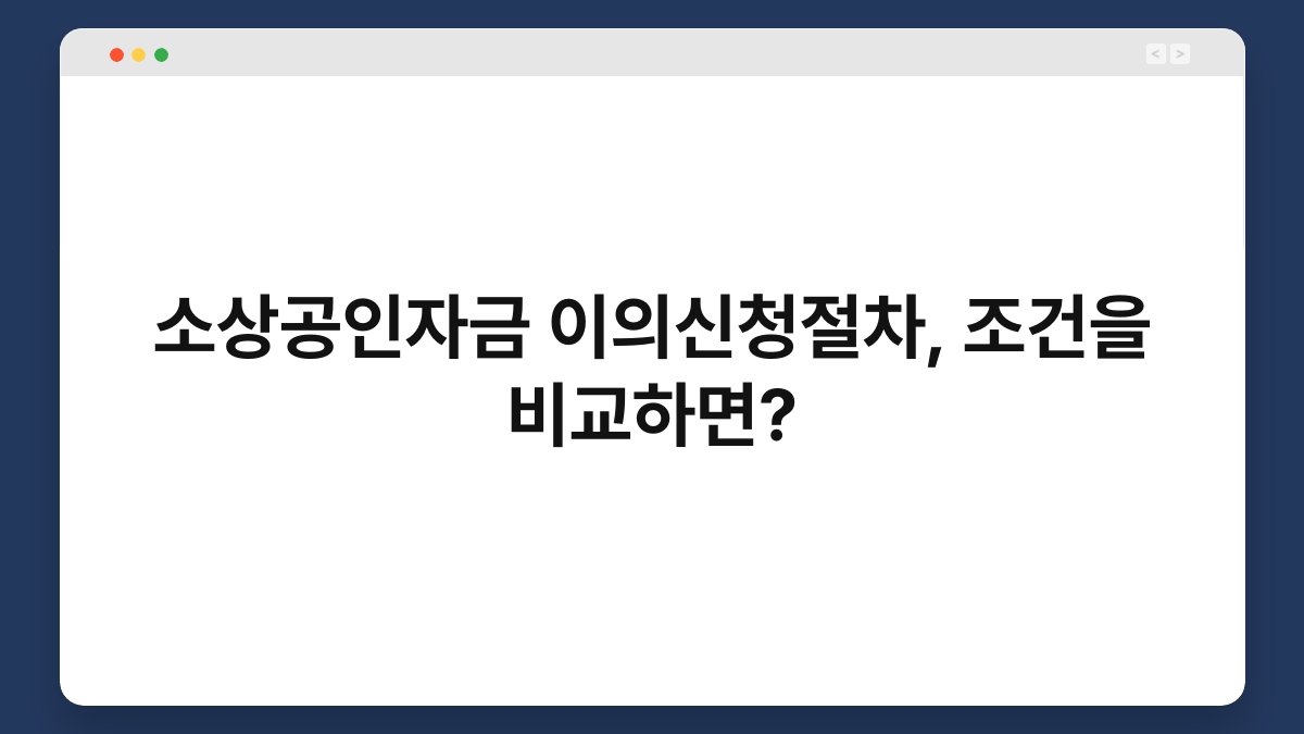 소상공인자금 이의신청절차, 조건을 비교하면? 1
