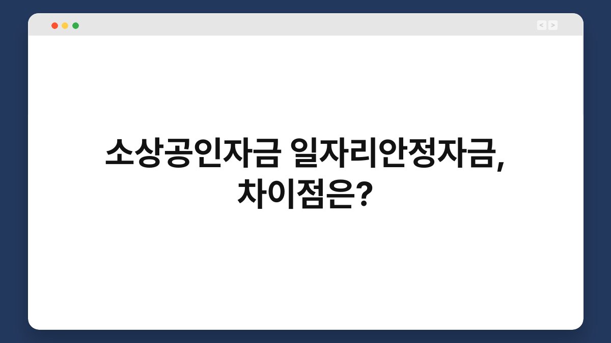 소상공인자금 일자리안정자금, 차이점은? 1
