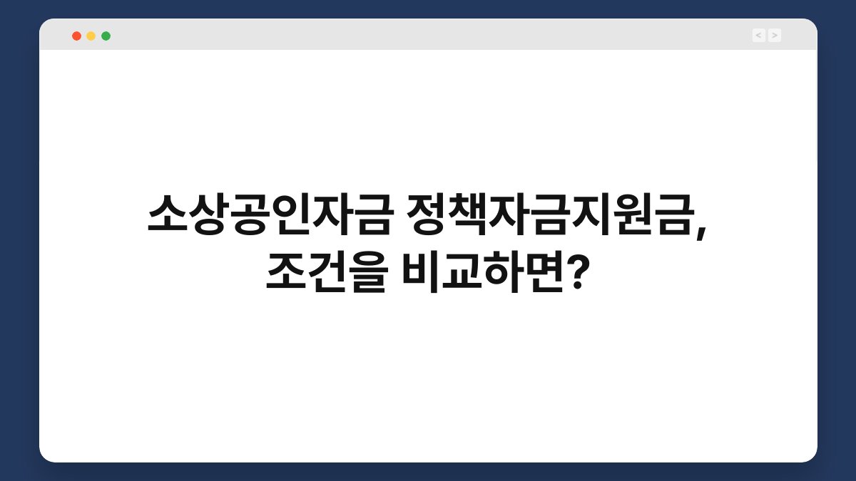 소상공인자금 정책자금지원금, 조건을 비교하면? 1
