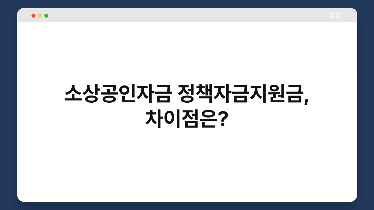 소상공인자금 정책자금지원금, 차이점은? 1