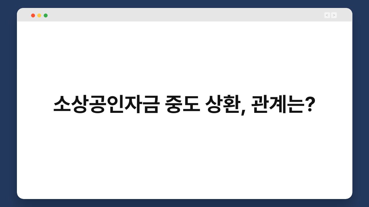소상공인자금 중도 상환, 관계는? 1