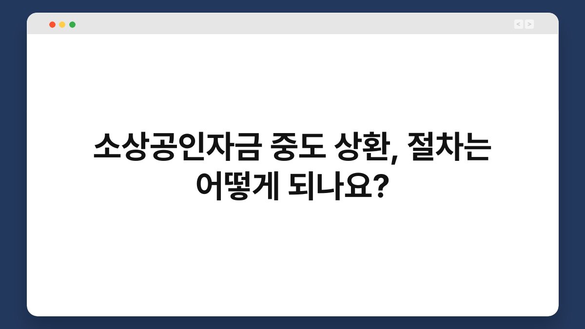소상공인자금 중도 상환, 절차는 어떻게 되나요? 1