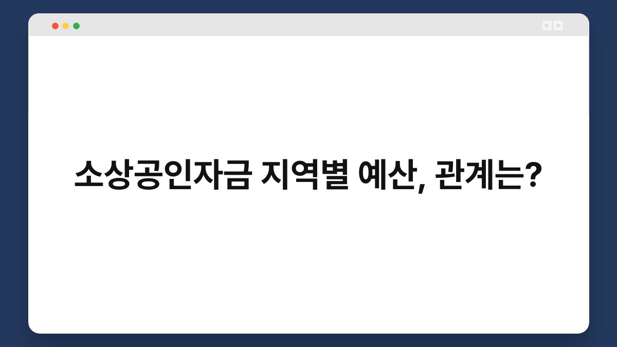소상공인자금 지역별 예산, 관계는? 1