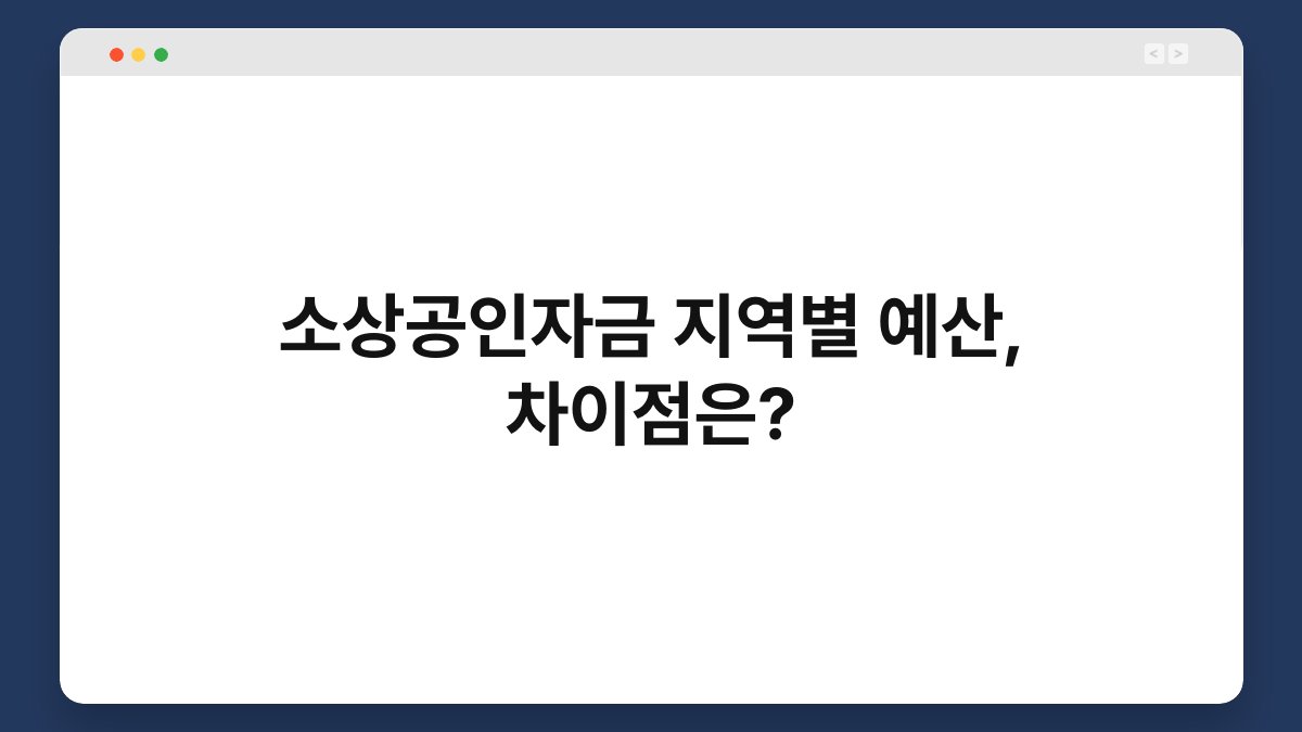 소상공인자금 지역별 예산, 차이점은? 1