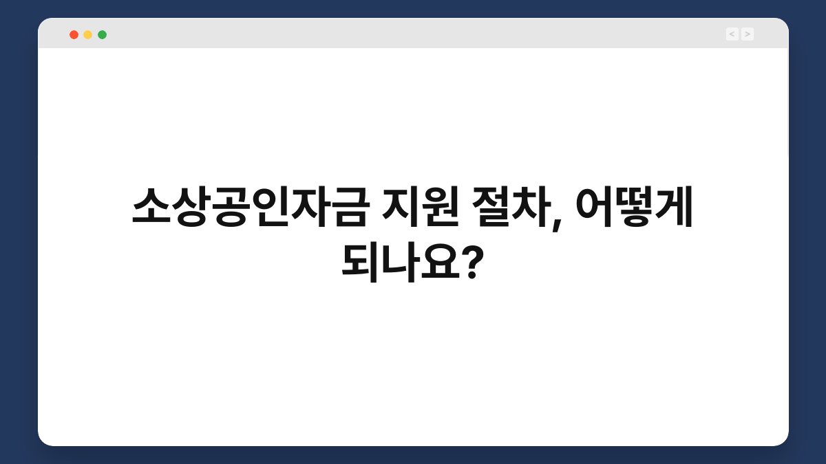 소상공인자금 지원 절차, 어떻게 되나요? 1