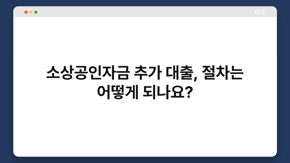 소상공인자금 추가 대출, 절차는 어떻게 되나요? 1