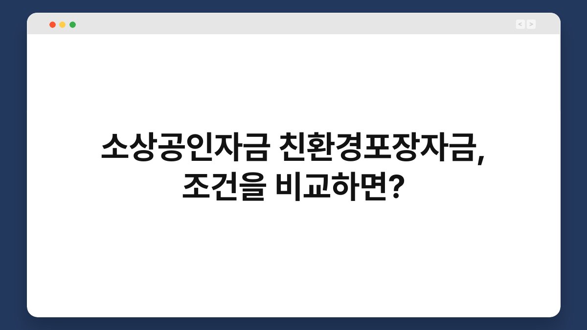 소상공인자금 친환경포장자금, 조건을 비교하면? 1
